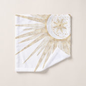 Elegant Gold Doodles Sun Moon Mandala Design Bad Handdoek (Wasdoekje)