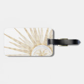 Elegant Gold Doodles Sun Moon Mandala Design Bagagelabel (Achterkant horizontaal)