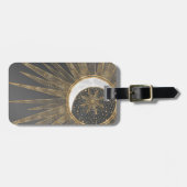 Elegant Gold Doodles Sun Moon Mandala Design Bagagelabel (Voorkant horizontaal)