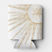 Elegant Gold Doodles Sun Moon Mandala Design Blikjeskoeler (Achterkant)