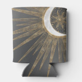 Elegant Gold Doodles Sun Moon Mandala Design Blikjeskoeler (Achterkant)