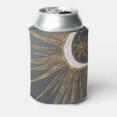 Elegant Gold Doodles Sun Moon Mandala Design Blikjeskoeler (Blikje Achterkant)