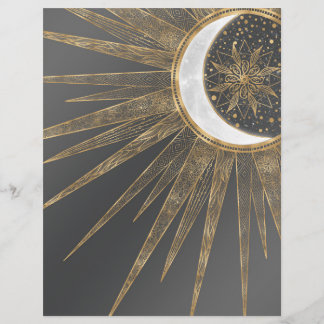 Elegant Gold Doodles Sun Moon Mandala Design Briefhoofd