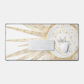 Elegant Gold Doodles Sun Moon Mandala Design Bureaumat (Keyboard & Muis)