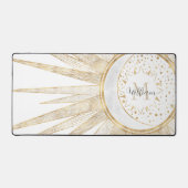 Elegant Gold Doodles Sun Moon Mandala Design Bureaumat (Voorkant)