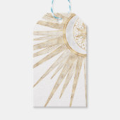 Elegant Gold Doodles Sun Moon Mandala Design Cadeaulabel (Voorkant)