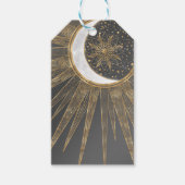 Elegant Gold Doodles Sun Moon Mandala Design Cadeaulabel (Voorkant)