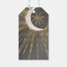 Elegant Gold Doodles Sun Moon Mandala Design