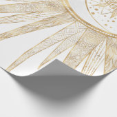 Elegant Gold Doodles Sun Moon Mandala Design Cadeaupapier (Hoek)