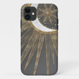 Elegant Gold Doodles Sun Moon Mandala Design Case-Mate iPhone Case