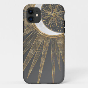Elegant Gold Doodles Sun Moon Mandala Design Case-Mate iPhone Case
