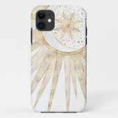 Elegant Gold Doodles Sun Moon Mandala Design Case-Mate iPhone Case (Achterkant)