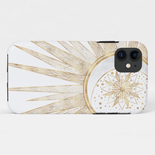 Elegant Gold Doodles Sun Moon Mandala Design Case-Mate iPhone Case (Achterkant (horizontaal))