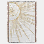 Elegant Gold Doodles Sun Moon Mandala Design Deken (Voorkant Verticaal)