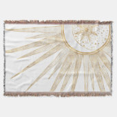 Elegant Gold Doodles Sun Moon Mandala Design Deken (Voorkant)