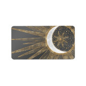 Elegant Gold Doodles Sun Moon Mandala Design Etiket (Voorkant)