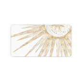 Elegant Gold Doodles Sun Moon Mandala Design Etiket (Voorkant)