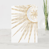 Elegant Gold Doodles Sun Moon Mandala Design Feestdagen Kaart (Voorkant)