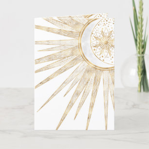 Elegant Gold Doodles Sun Moon Mandala Design Feestdagen Kaart