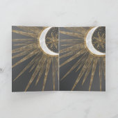 Elegant Gold Doodles Sun Moon Mandala Design Feestdagen Kaart (Binnen)