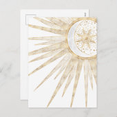 Elegant Gold Doodles Sun Moon Mandala Design Feestdagenkaart (Voorkant / Achterkant)