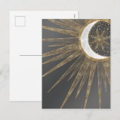 Elegant Gold Doodles Sun Moon Mandala Design Feestdagenkaart (Voorkant / Achterkant)