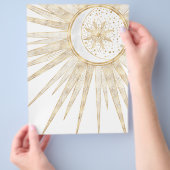 Elegant Gold Doodles Sun Moon Mandala Design Flyer (Hand)