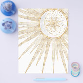 Elegant Gold Doodles Sun Moon Mandala Design Flyer (Enkel)