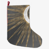 Elegant Gold Doodles Sun Moon Mandala Design Grote Kerstsok (Voorkant)