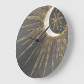 Elegant Gold Doodles Sun Moon Mandala Design Grote Klok (Hoek)