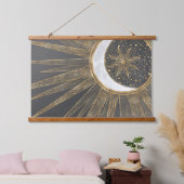 Elegant Gold Doodles Sun Moon Mandala Design Hangend Wandkleed (Slaapkamer)