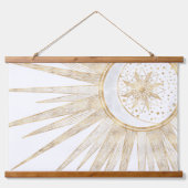 Elegant Gold Doodles Sun Moon Mandala Design Hangend Wandkleed (Voorkant)