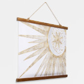 Elegant Gold Doodles Sun Moon Mandala Design Hangend Wandkleed (Gebogen)