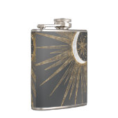 Elegant Gold Doodles Sun Moon Mandala Design Heupfles (Rechts)