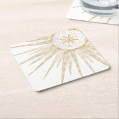 Elegant Gold Doodles Sun Moon Mandala Design Kartonnen Onderzetters (Schuin)