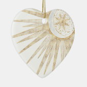 Elegant Gold Doodles Sun Moon Mandala Design Keramisch Ornament (Rechts)