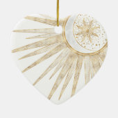 Elegant Gold Doodles Sun Moon Mandala Design Keramisch Ornament (Achterkant)