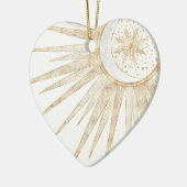 Elegant Gold Doodles Sun Moon Mandala Design Keramisch Ornament (Links)