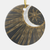 Elegant Gold Doodles Sun Moon Mandala Design Keramisch Ornament (Voorkant)