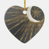 Elegant Gold Doodles Sun Moon Mandala Design Keramisch Ornament (Voorkant)