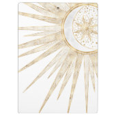 Elegant Gold Doodles Sun Moon Mandala Design Klembord (Achterkant)