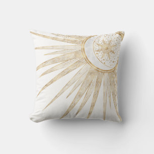 Elegant Gold Doodles Sun Moon Mandala Design Kussen