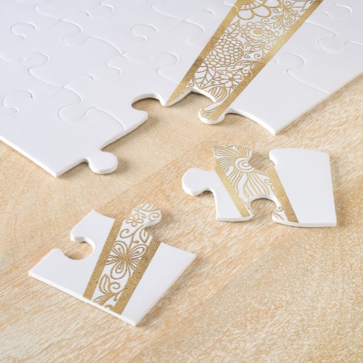 Elegant Gold Doodles Sun Moon Mandala Design Legpuzzel (Zijkant)