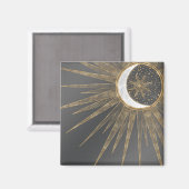 Elegant Gold Doodles Sun Moon Mandala Design Magneet (Voorkant / Achterkant)