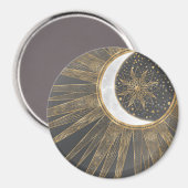 Elegant Gold Doodles Sun Moon Mandala Design Magneet (Voorkant / Achterkant)