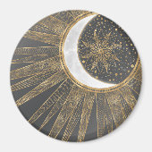 Elegant Gold Doodles Sun Moon Mandala Design Magneet (Voorkant)