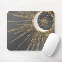 Elegant Gold Doodles Sun Moon Mandala Design