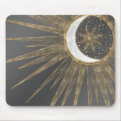 Elegant Gold Doodles Sun Moon Mandala Design Muismat (Voorkant)