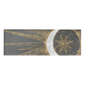 Elegant Gold Doodles Sun Moon Mandala Design Naambadge (Voorkant)