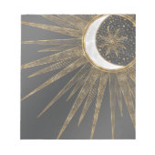 Elegant Gold Doodles Sun Moon Mandala Design Notitieblok (Voorkant)